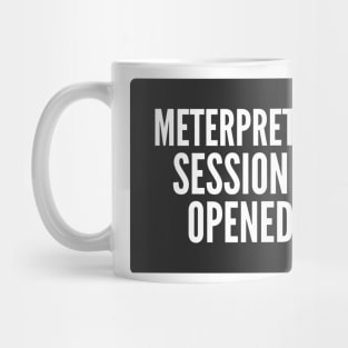 Penetration Testing Meterpreter Session 1 Opened Black Background Mug